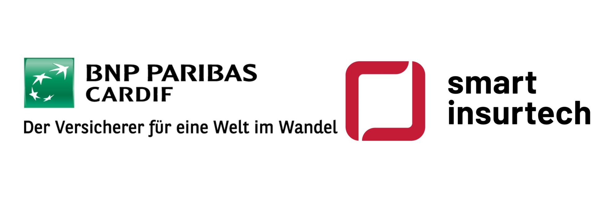 Logos von BNP Paribas Cardif - Der Versicherer für eine Welt im Wandel und smart insurtech